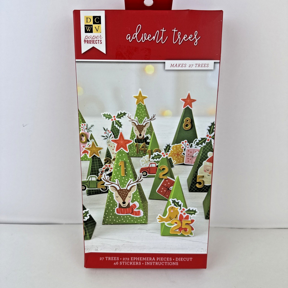 Advent DCWV Paper Projects Advent Trees Kit - Makes 27 Christmas Trees